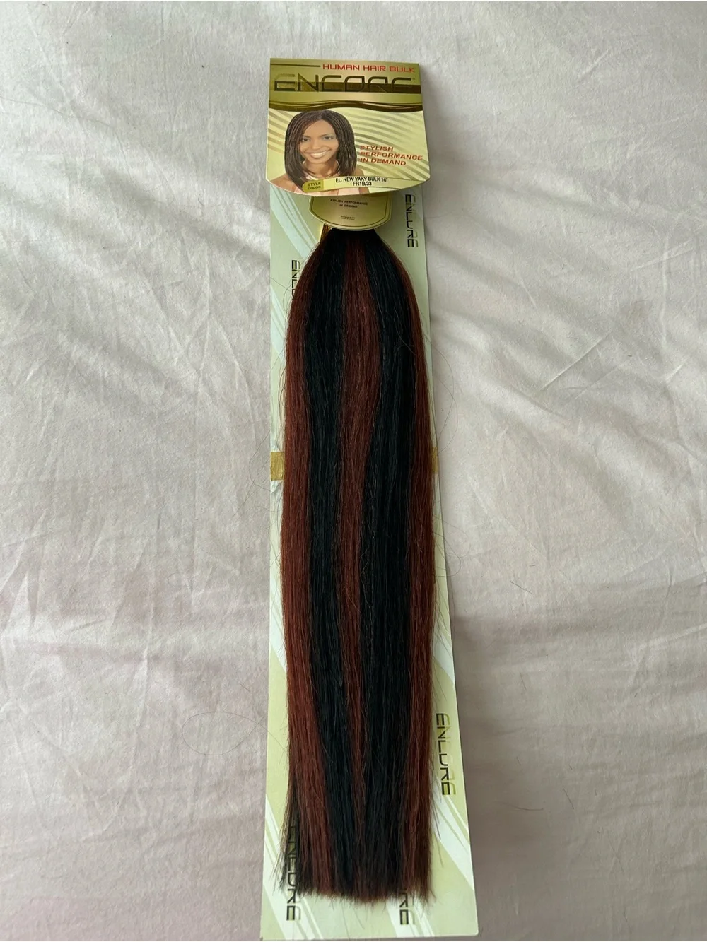 Encore 100% Human Hair Yaky Bulk 16 Inches Color FR1B/33